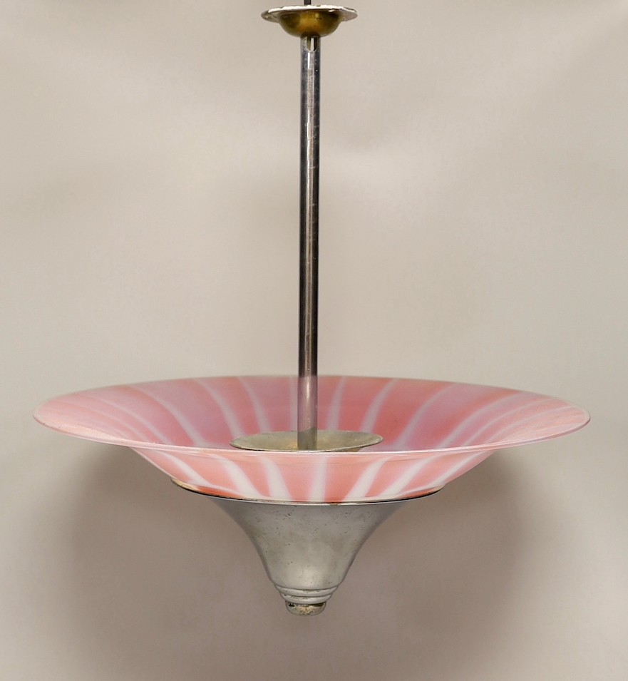 A mixed lot of various glass wares to include a hanging light shade, a pair of silver mounted vases and a liqueur set